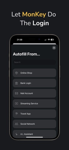 MonKey Passwordmanager iPhone screenshot