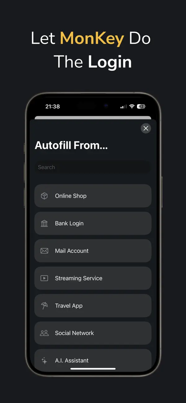 #5. MonKey Passwordmanager (iOS) Ved: CARLO ERIC DEROUAUX