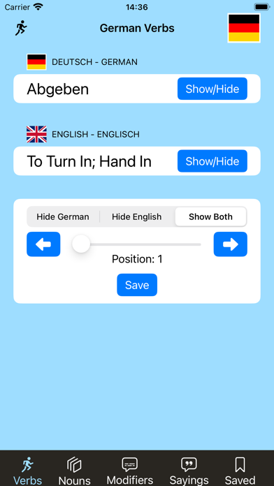 German Vocab Screenshot