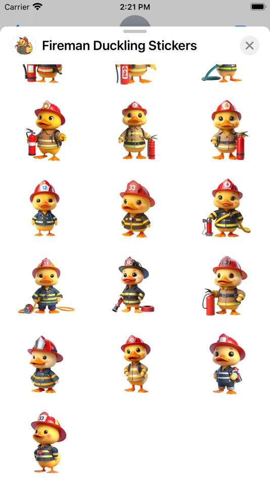 #3. Fireman Duckling Stickers (iOS) By: Paul Scott