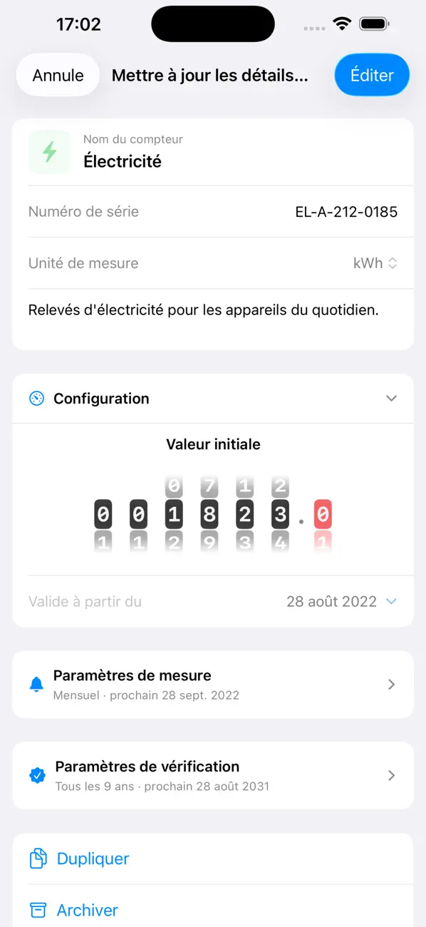 Screenshot #2 pour Utility Meter Log – Compteurs