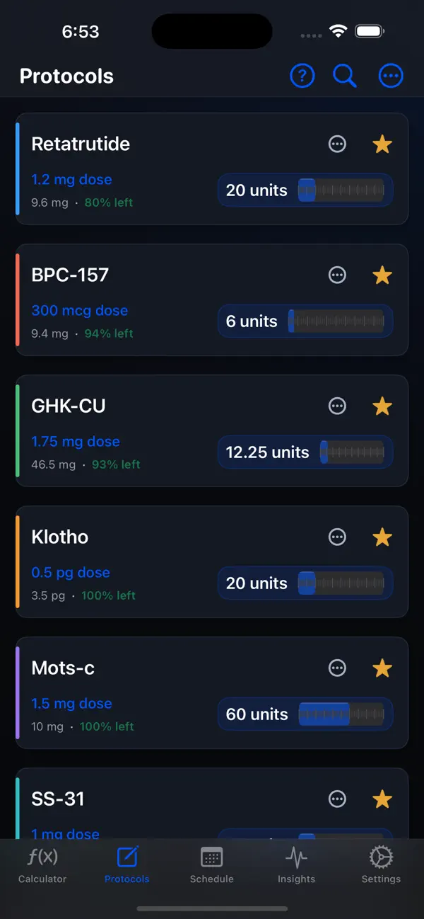 Screenshot #2 pour Peptide Tracker Calculator
