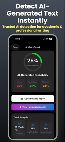 AI Detector & Humanize Text iPhone screenshot