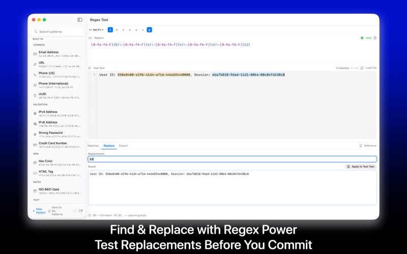 Regex Tool: Pattern Editor iPhone screenshot