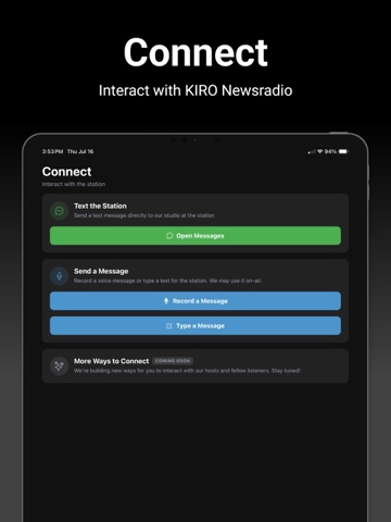 KIRO Newsradio 97.3 FM iPad screenshot