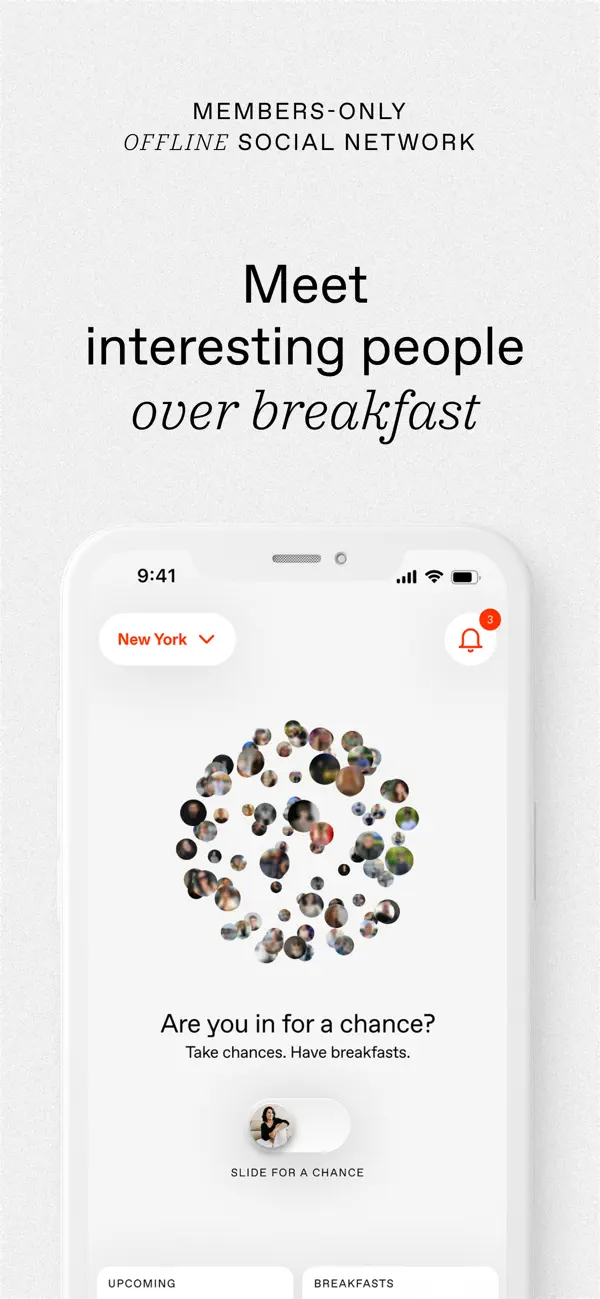 Screenshot #1 pour The Breakfast: meet new people