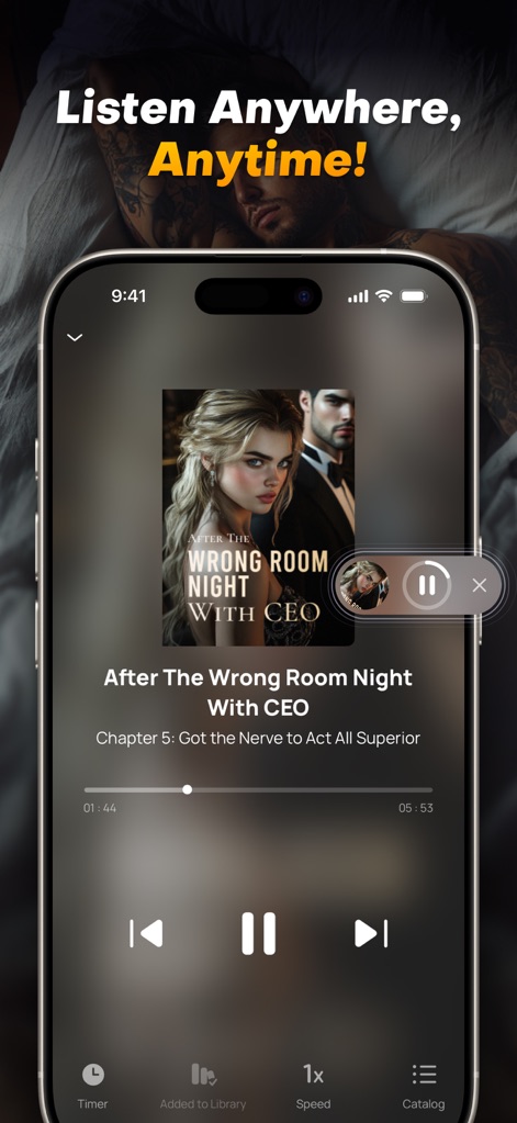 JoyLit - Experience convenient audio storytelling with intuitive playback controls and the ability to adjust the "Speed" of narration.
