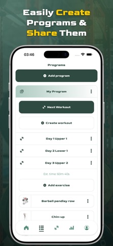 Virtus Athlete Gym Workout Log screenshot