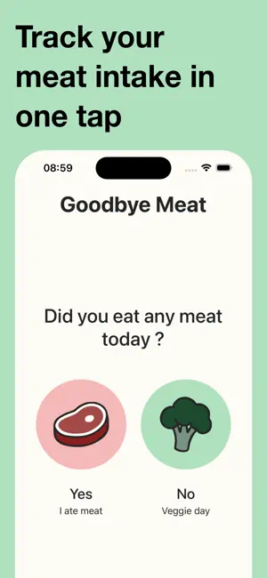 Goodbye Meat - Veggie Tracker screenshot 1