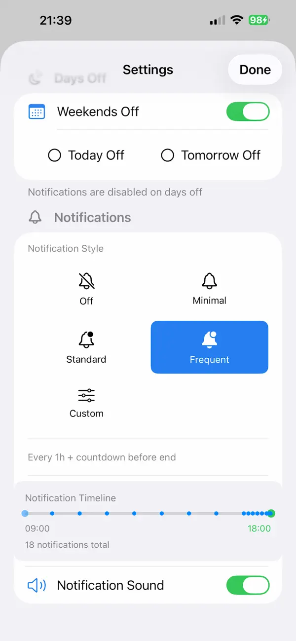 #3. Clock-Out Timer (iOS) Ved: icot