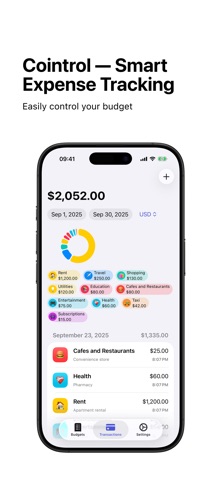 Cointrol: Budget and Expenses iPhone screenshot