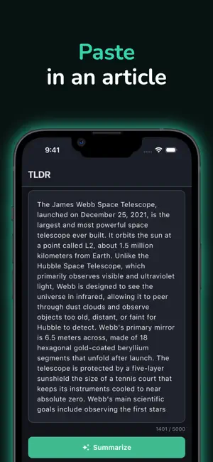 TLDR: AI Text Summarizer screenshot 1