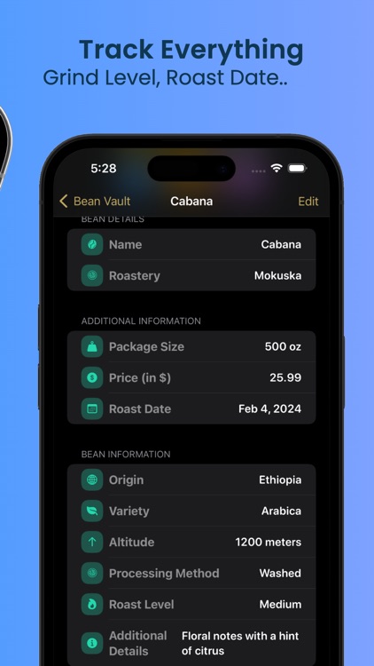 Coffee Bean Tracker - Vault