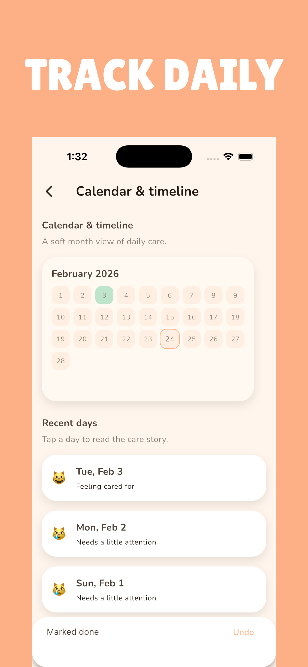 My Cat: Daily Care and Track