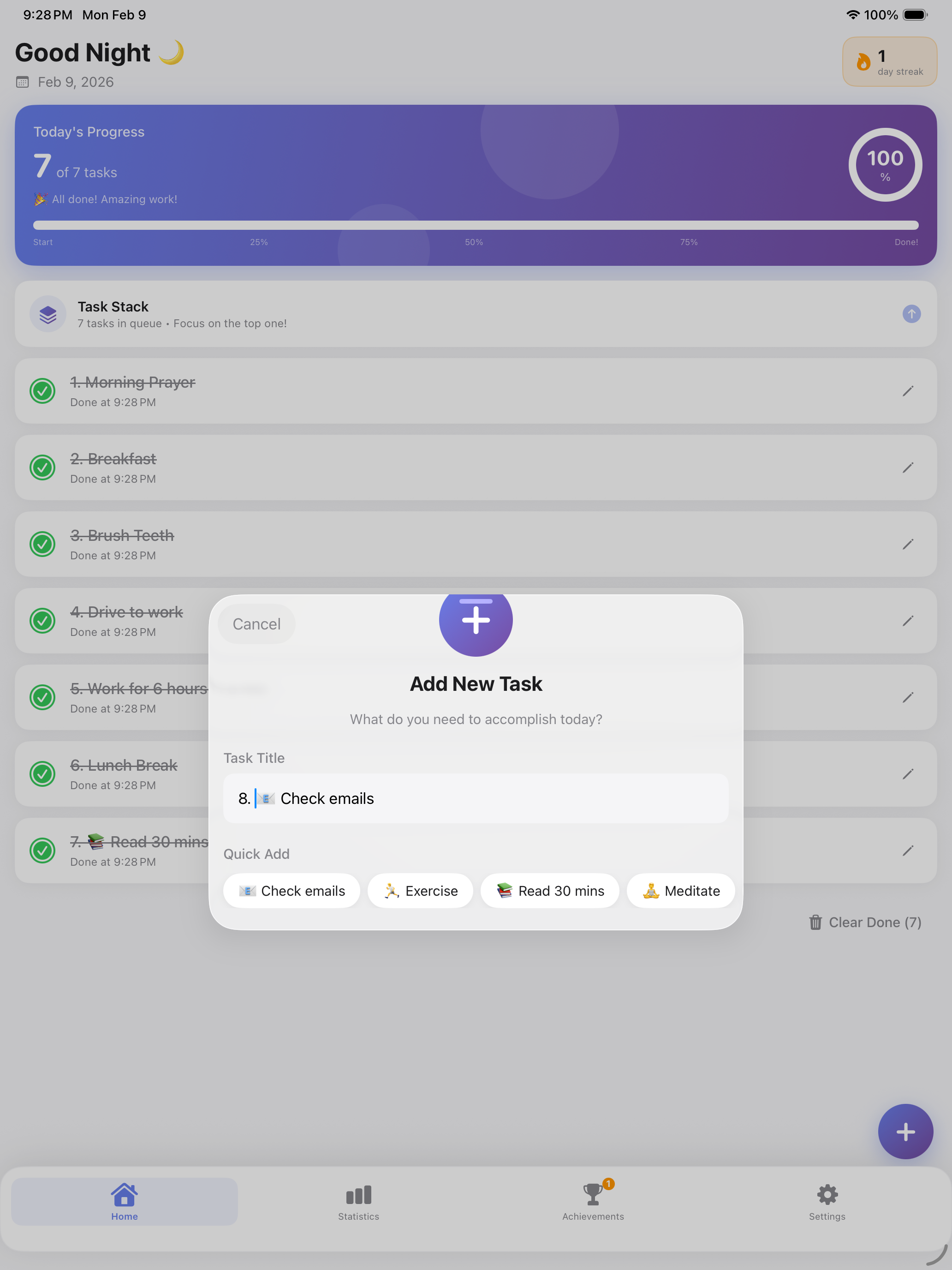 DailyList - Daily List Tracker