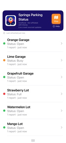 Springs Parking Status screenshot