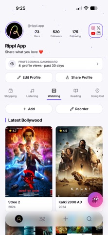 Rippl Recommendations screenshot