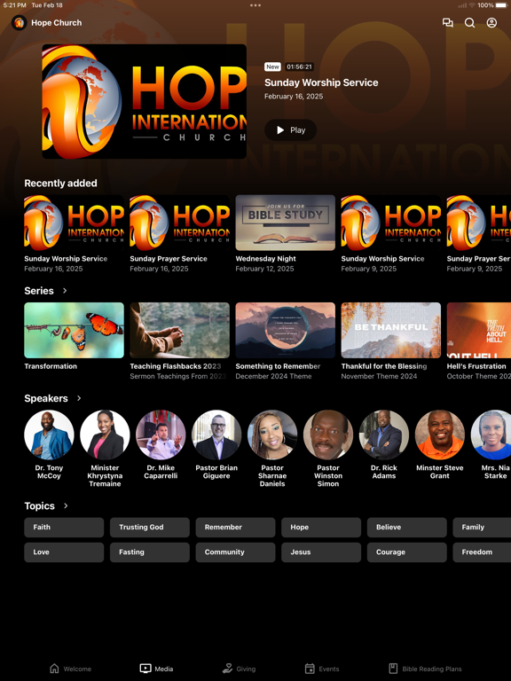 Hope International Church iPad screenshot 2 - Education app