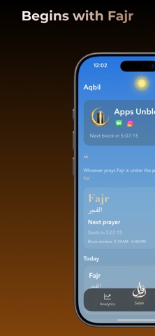 Aqbil: Salah Focus & Block iPhone screenshot