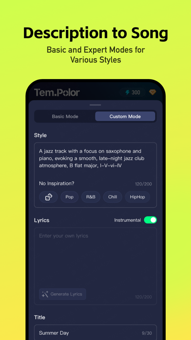 TemPolor: AI Music Maker Capture d'écran de l'application
