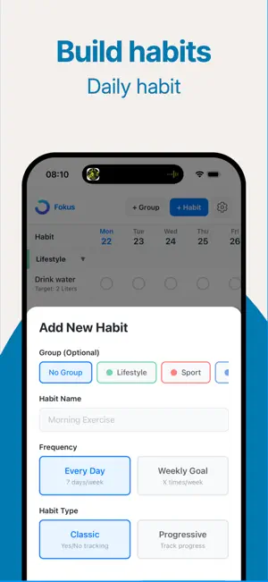 Fokus - Habit traker screenshot 1