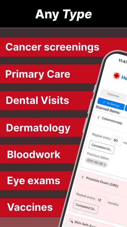 Health Screening Tracker