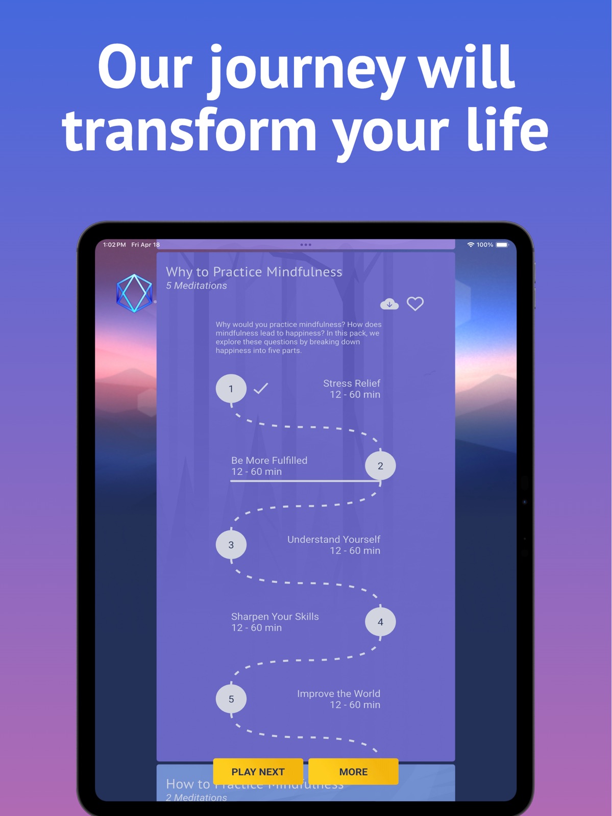 Brightmind Meditation ipad screenshot 3