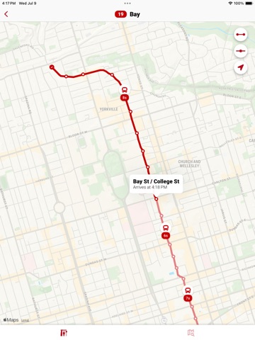 Toronto Transit (TTC, GTA, GO) iPad screenshot