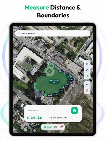 GPS Area Distance Measure iPad screenshot