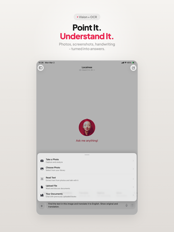 Localmee - Private AI Chat iPad screenshot