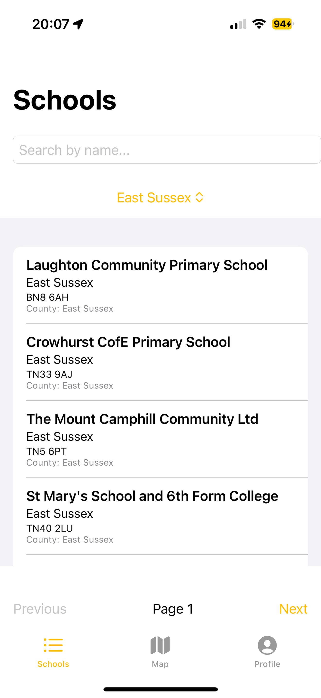 Schools screenshot 2