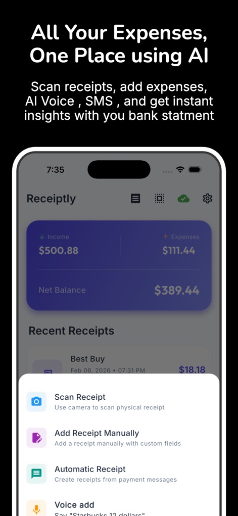Receiptly : AI Expense Tracker - Finance App | MWM