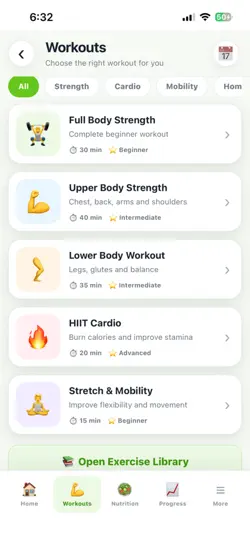 Captura de pantalla de ATS Fitness en iPhone 4