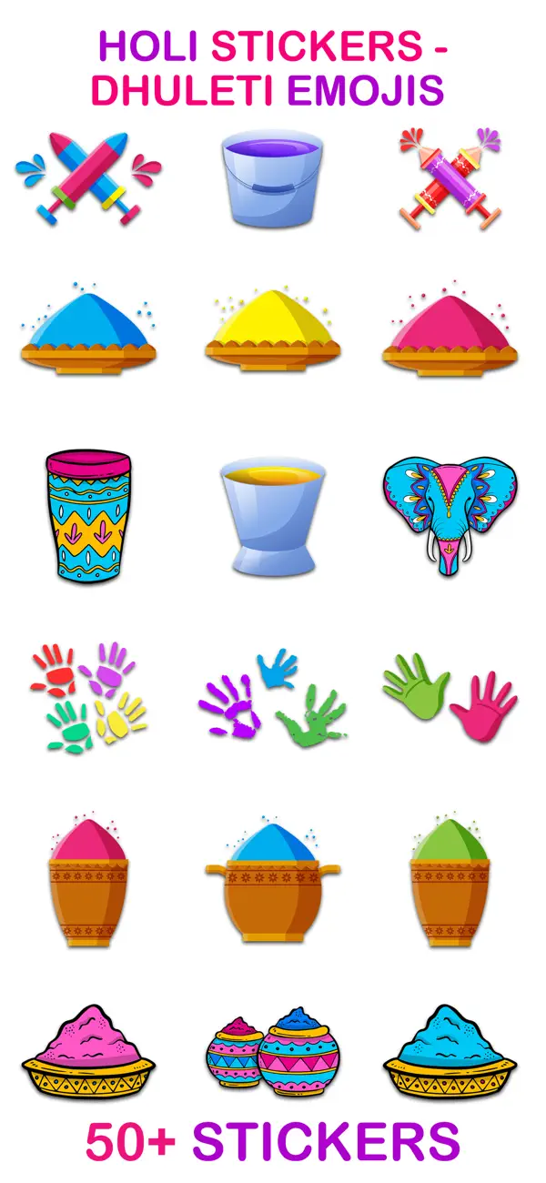 Screenshot #1 pour Holi Stickers - Dhuleti Emojis