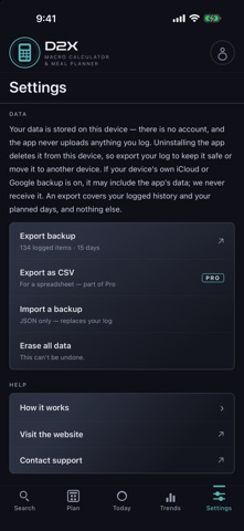 D2X Macro Calculator & Planner Screenshot 7 of 9