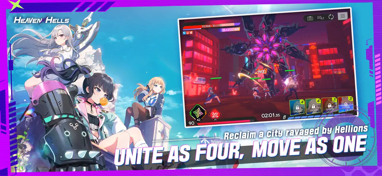 HEAVENHELLS: Anime Squad RPG Hack screenshot 1 - iOS game interface