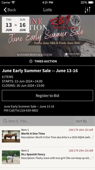 R&J Horse Sales Screenshot 1 - AppWisp.com R&J Horse Sales Screenshot 1 - AppWisp.com