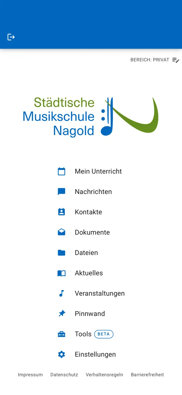 Screenshot #1 pour Musikschule Nagold