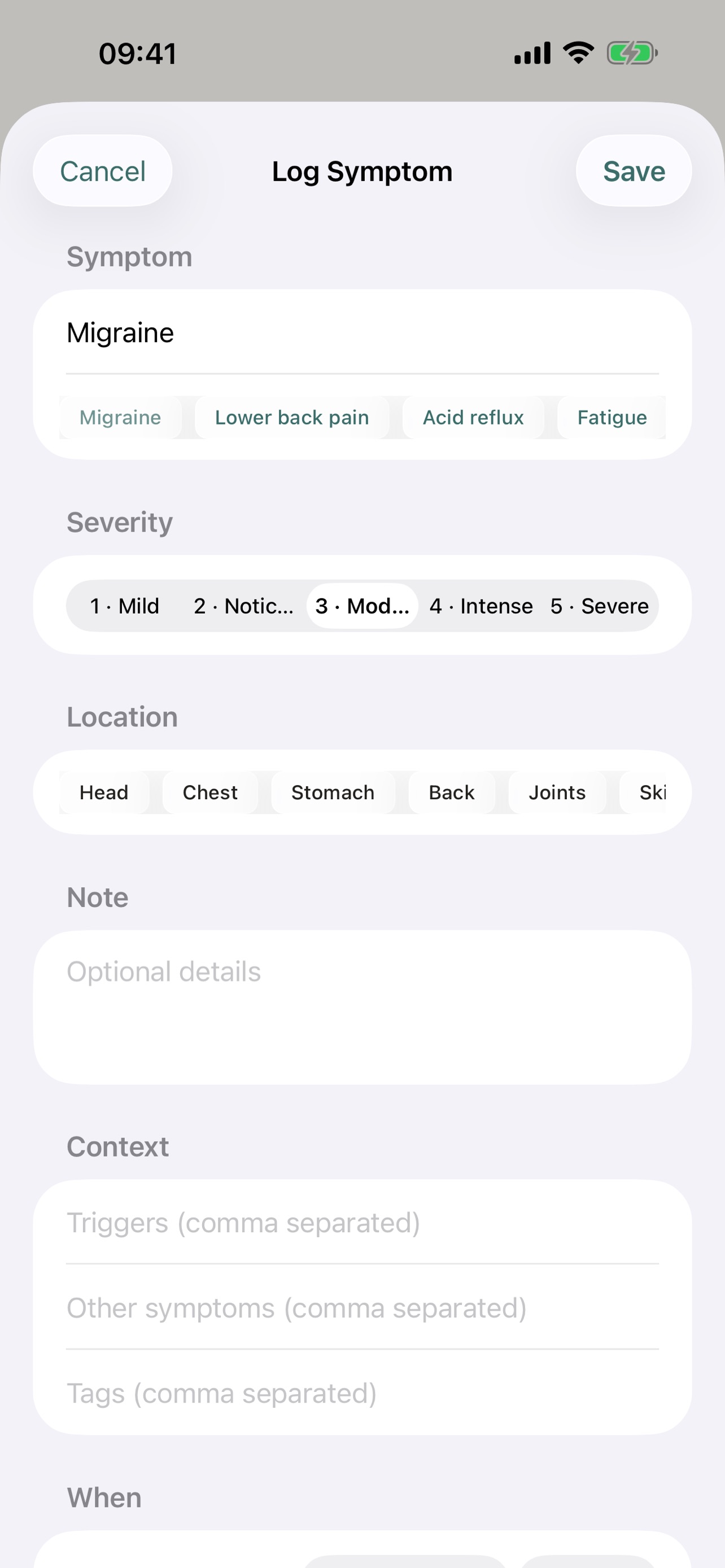 Screenshot 4 of Syndara: Symptom Log