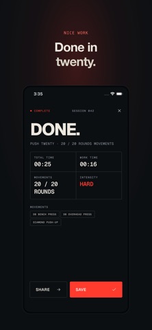 TWENTY: 20-Minute Workouts iPhone screenshot