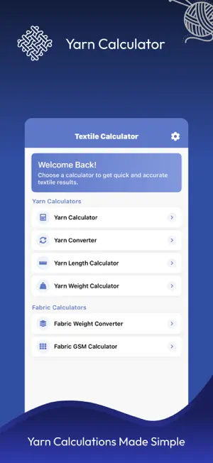 Textile Calculator: Yarn & GSM screenshot 1