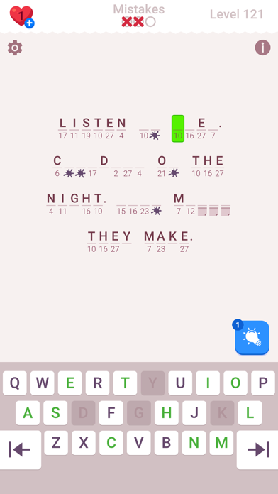 Cryptogram: Word Brain Puzzle Screenshot