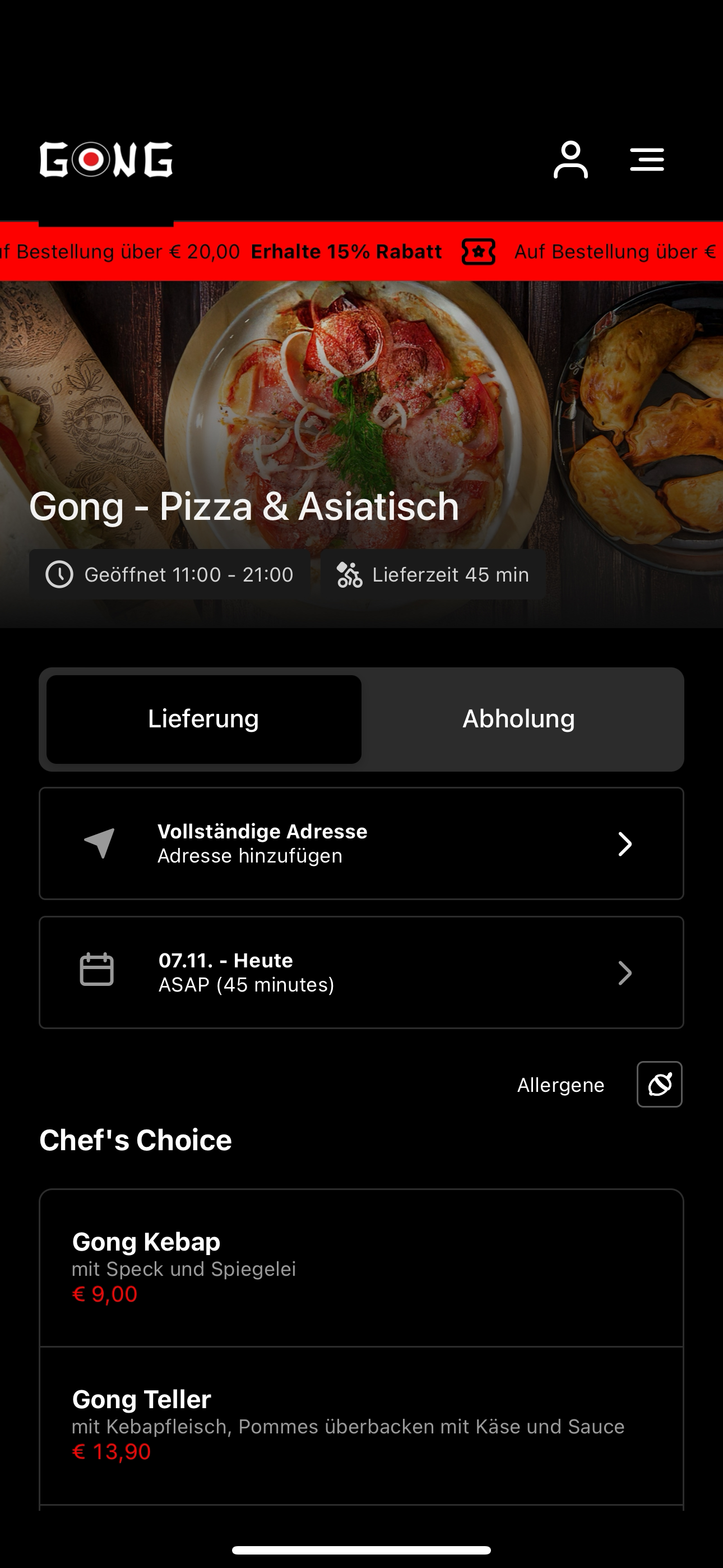 Gong - Pizza & Asiatisch