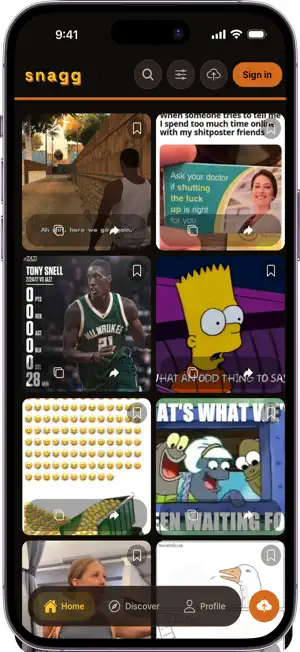 Snagg (a meme app) screenshot 1