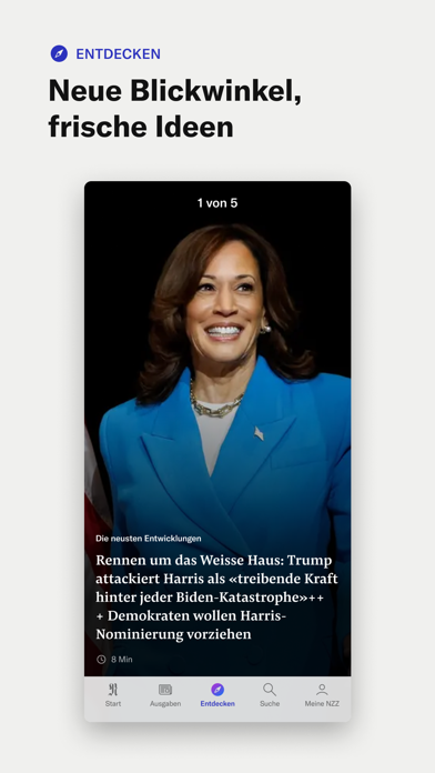 NZZ Nachrichten Screenshot