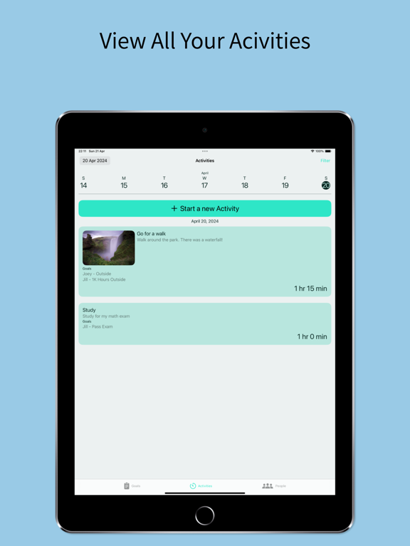 Ticker Activity Tracker iPad screenshot 2 - Productivity app