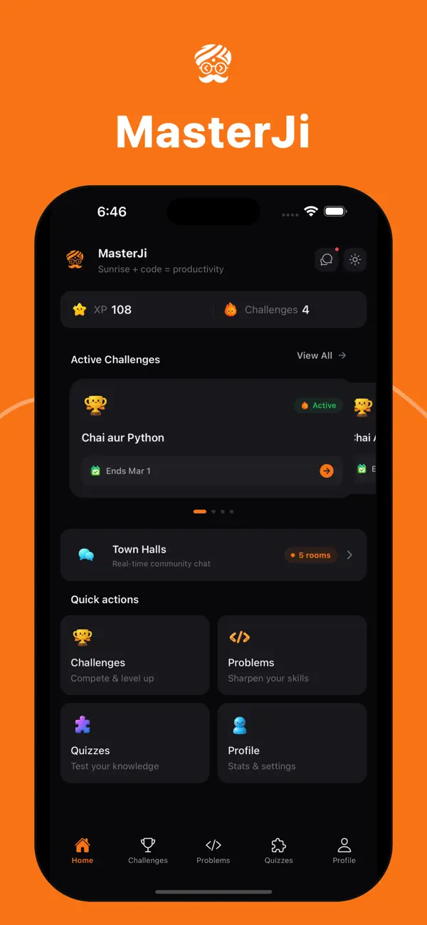 #1. MasterJi: Learn & Code (iOS) Ved: Hitesh Choudhary