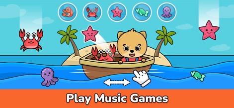 Baby Piano for Kids & Toddlers - Des mini-jeux sont intégrés pour renforcer l'apprentissage, offrant aux tout-petits des interactions ludiques avec des créatures marines animées dans des décors thématiques attrayants.