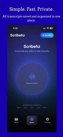 Video Transcriber: Scribehz iPhone screenshot