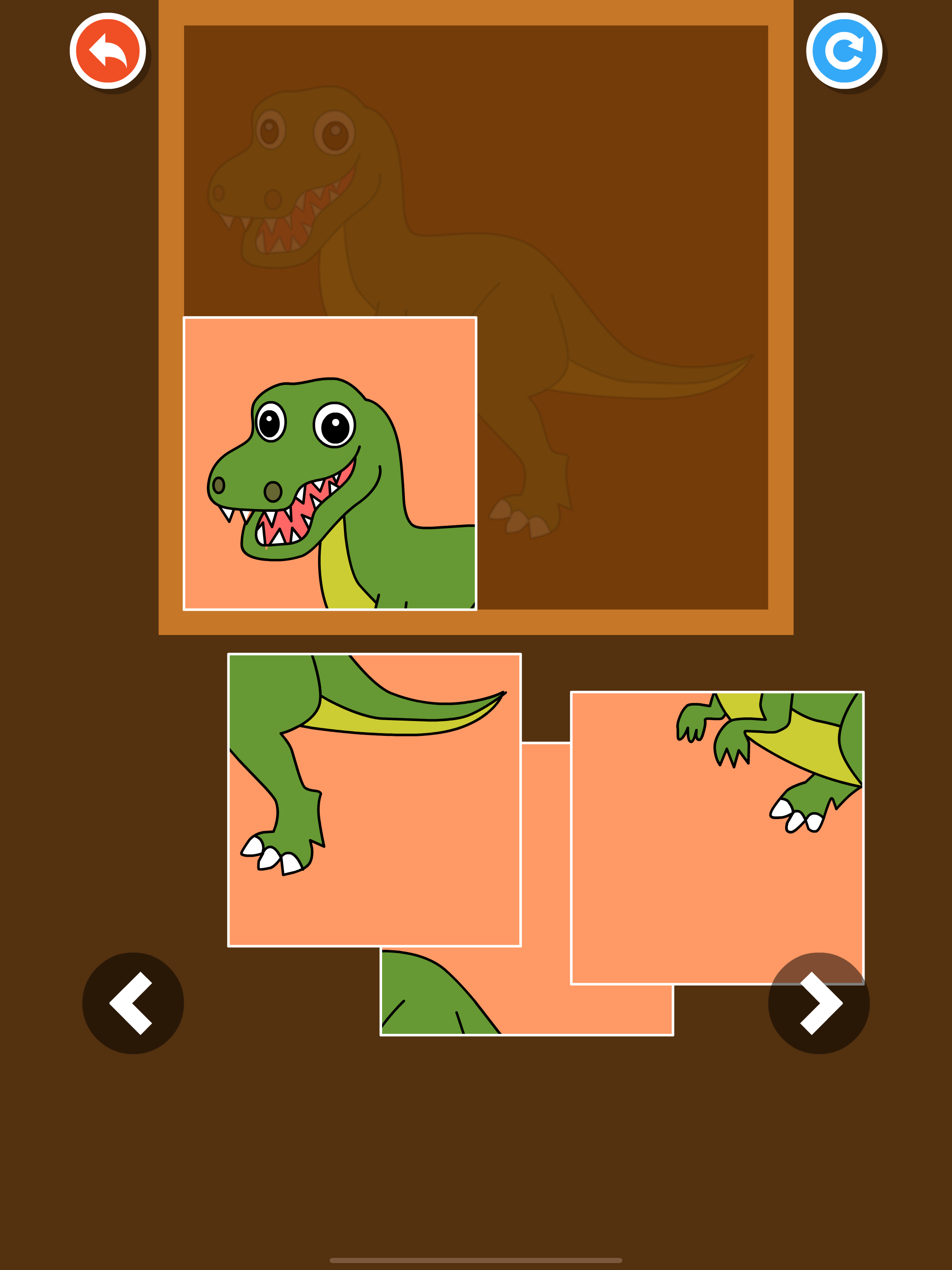 Dinosaur puzzle Doodle Colorin